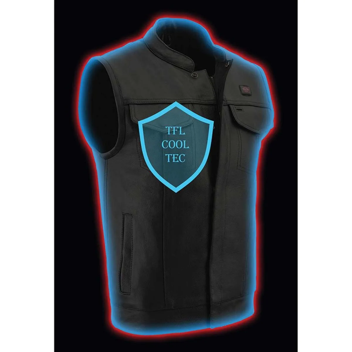 Milwaukee Leather 7.4V Men's Leather Club Style Vest with Heated and Cool Technology