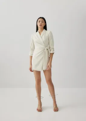 Miranda Shoulder Padded Wrap Romper