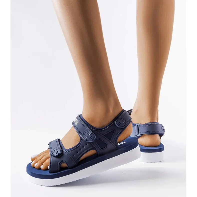 Navy blue foam sandals from Big Star LL274792