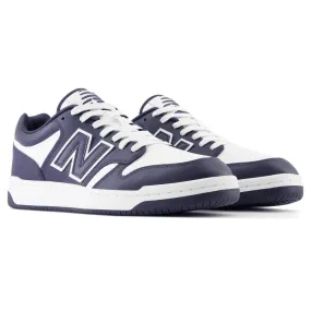 New Balance 480 White & Navy Trainers