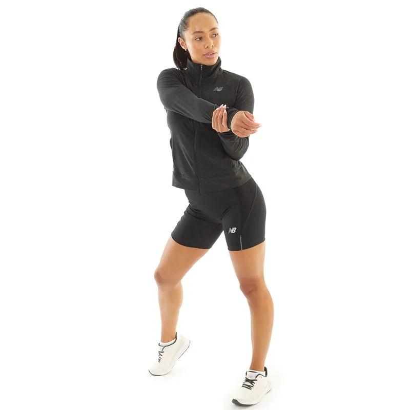 New Balance Womens Sport Space Dye Full Zip Running Jacket Black