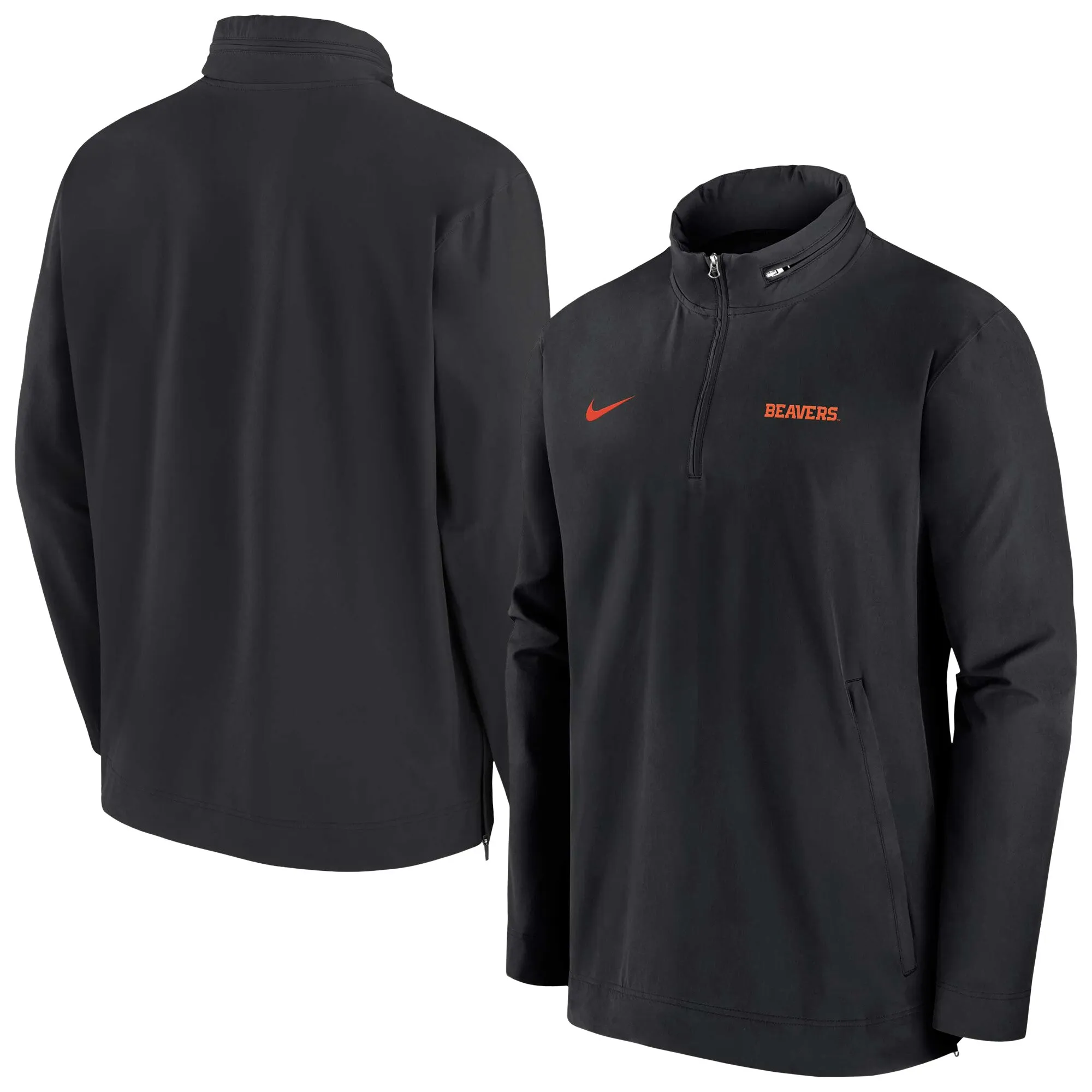 Nike Oregon State Beavers Black 2024 Sideline Coach Quarter-Zip Hoodie Jacket