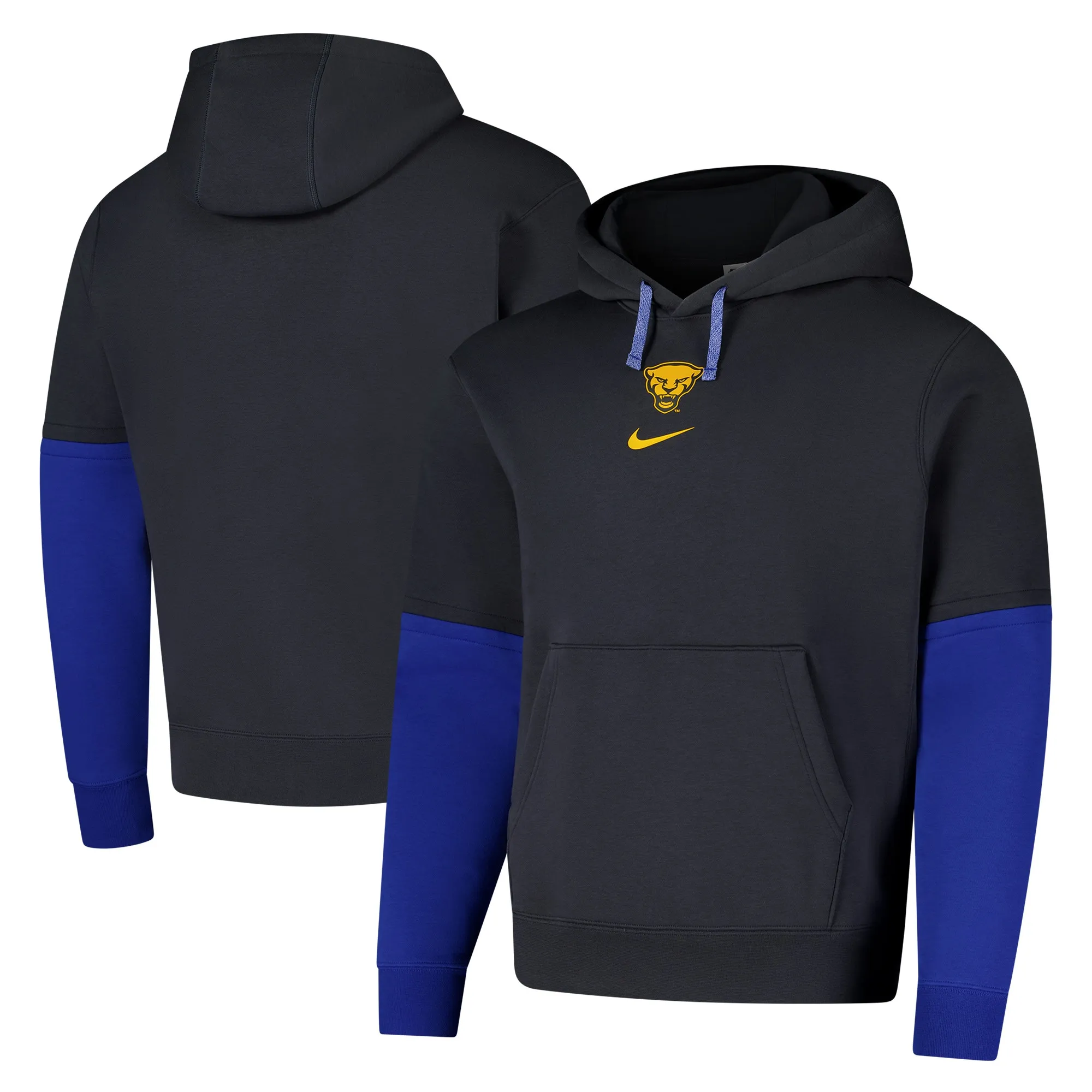 Nike Pitt Panthers Anthracite 2024 Sideline Club Fleece Pullover Hoodie