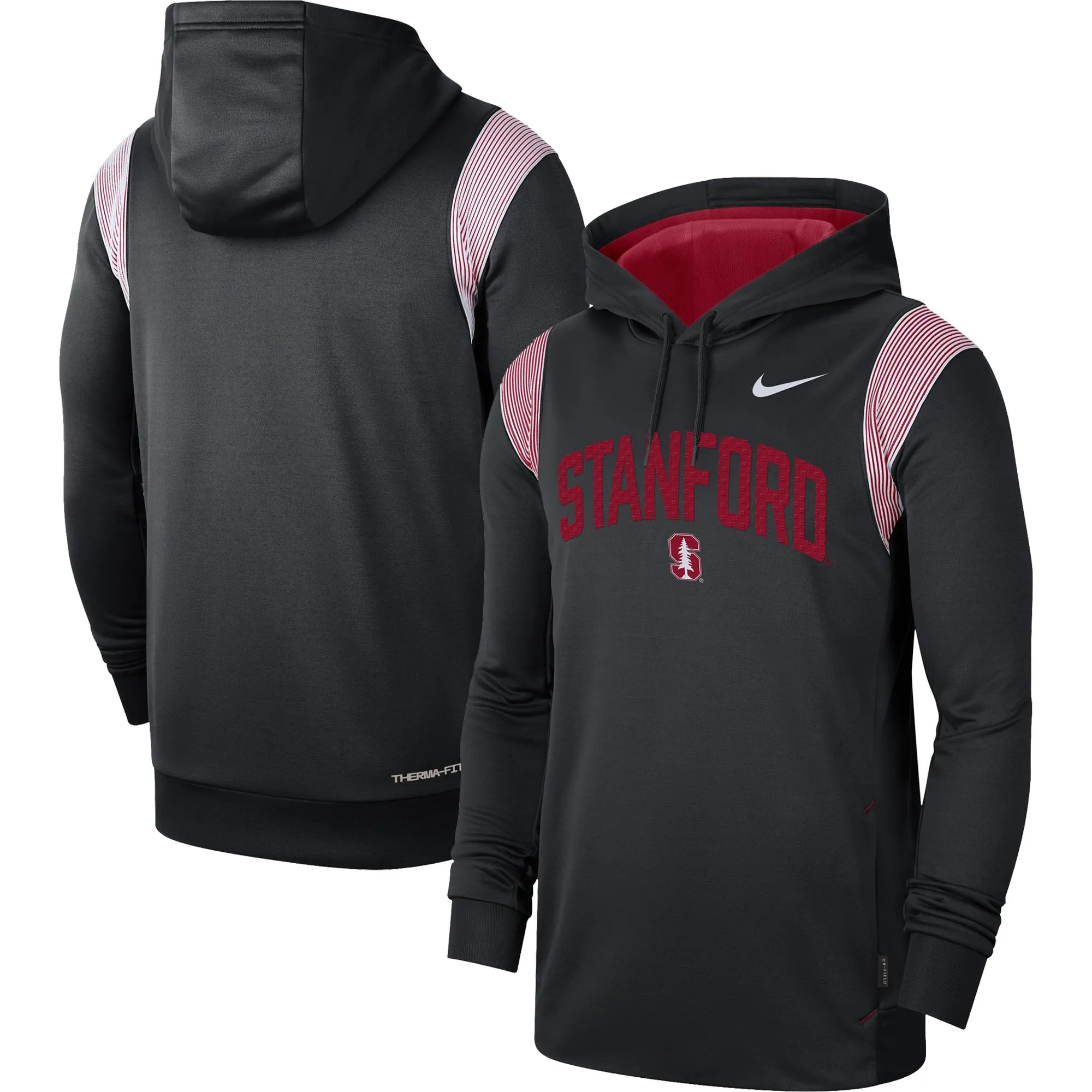 Nike Stanford Cardinal Black 2022 Game Day Sideline Performance Pullover Hoodie