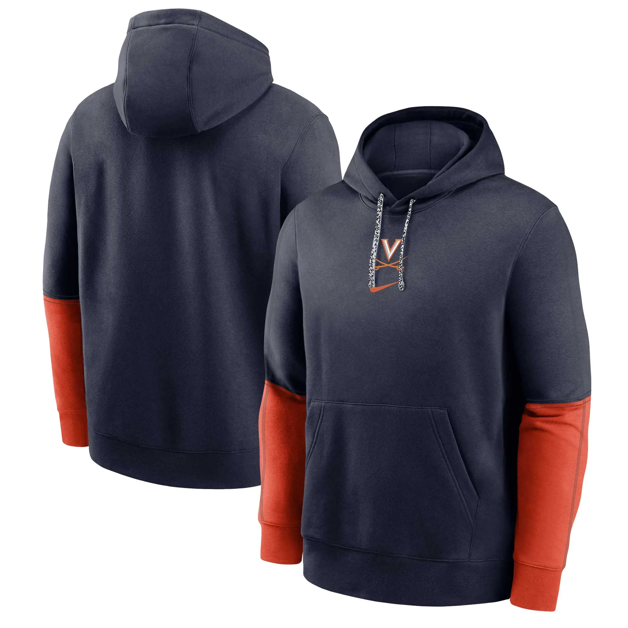 Nike Virginia Cavaliers Navy 2024 Sideline Club Fleece Pullover Hoodie