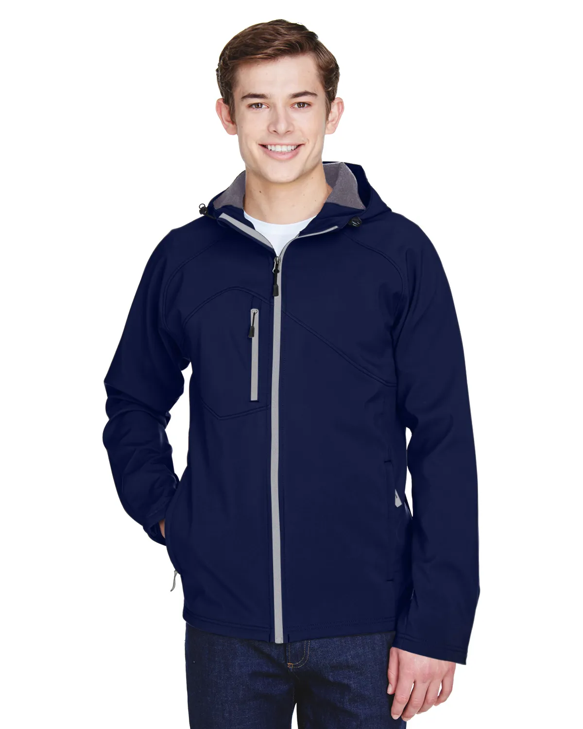 North End 88166 Men's Prospect Two-Layer Fleece Bonded Soft Shell Hooded Jacket