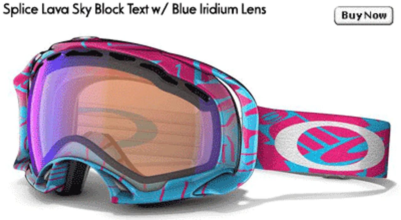 Oakley Splice Lava Sky Block Text Goggles w/ Blue Iridium Lens