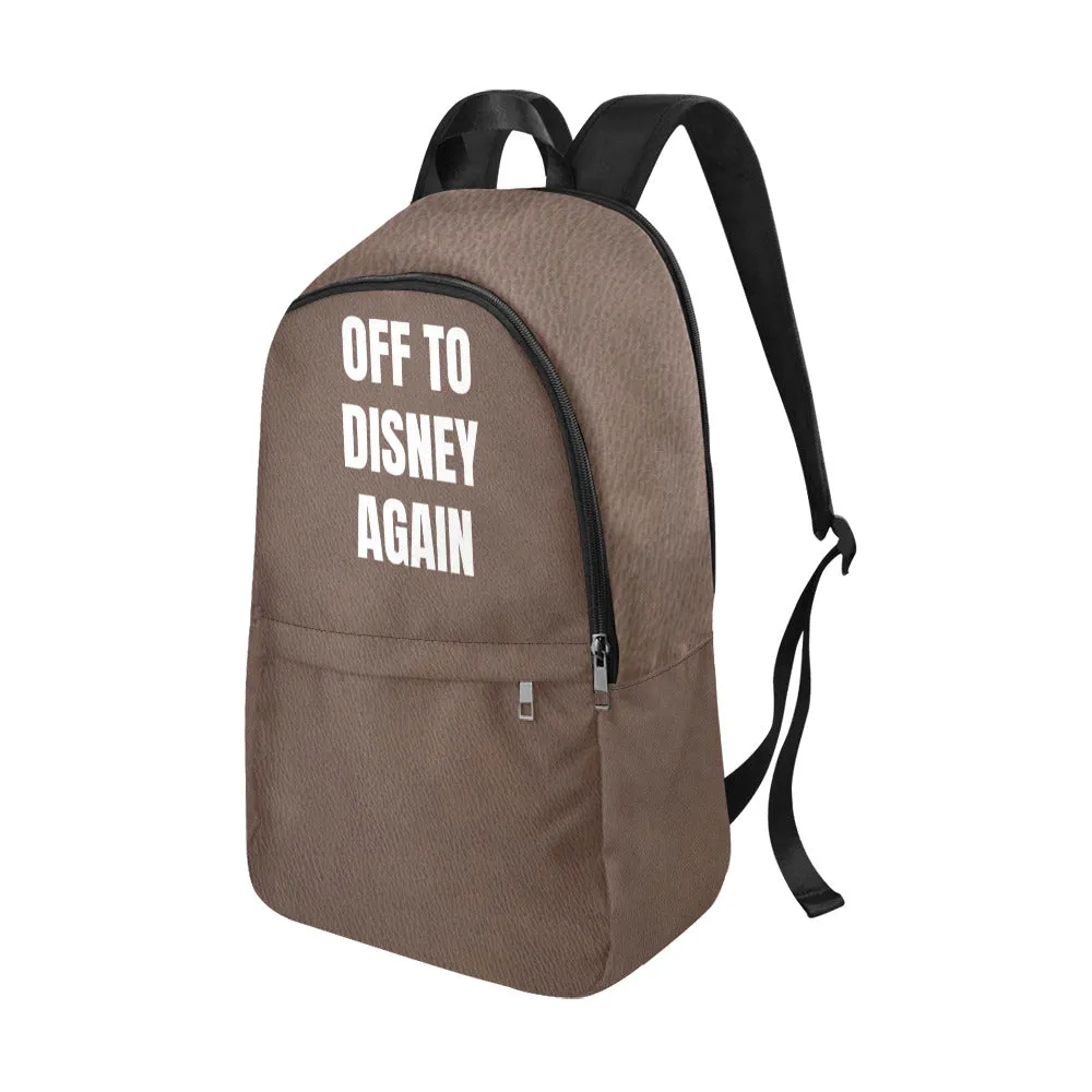 Off To Disney Again Fabric Backpack