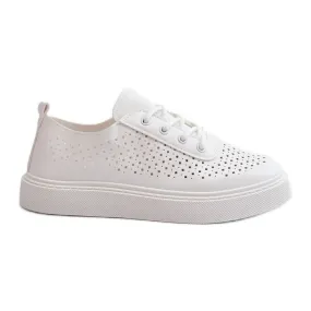 Openwork Sneakers On Platform White Tanvi