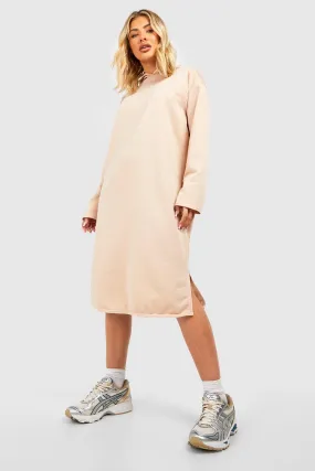 Oversized Longline Hooded Sweatshirt Dress