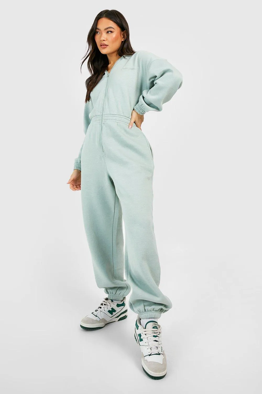 Oversized Zip Through Hooded Onesie