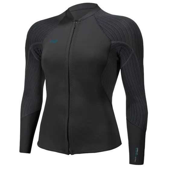 O'Neill Blueprint 2/1.5mm Womens Front Zip Wetsuit Jacket 2022 - Black