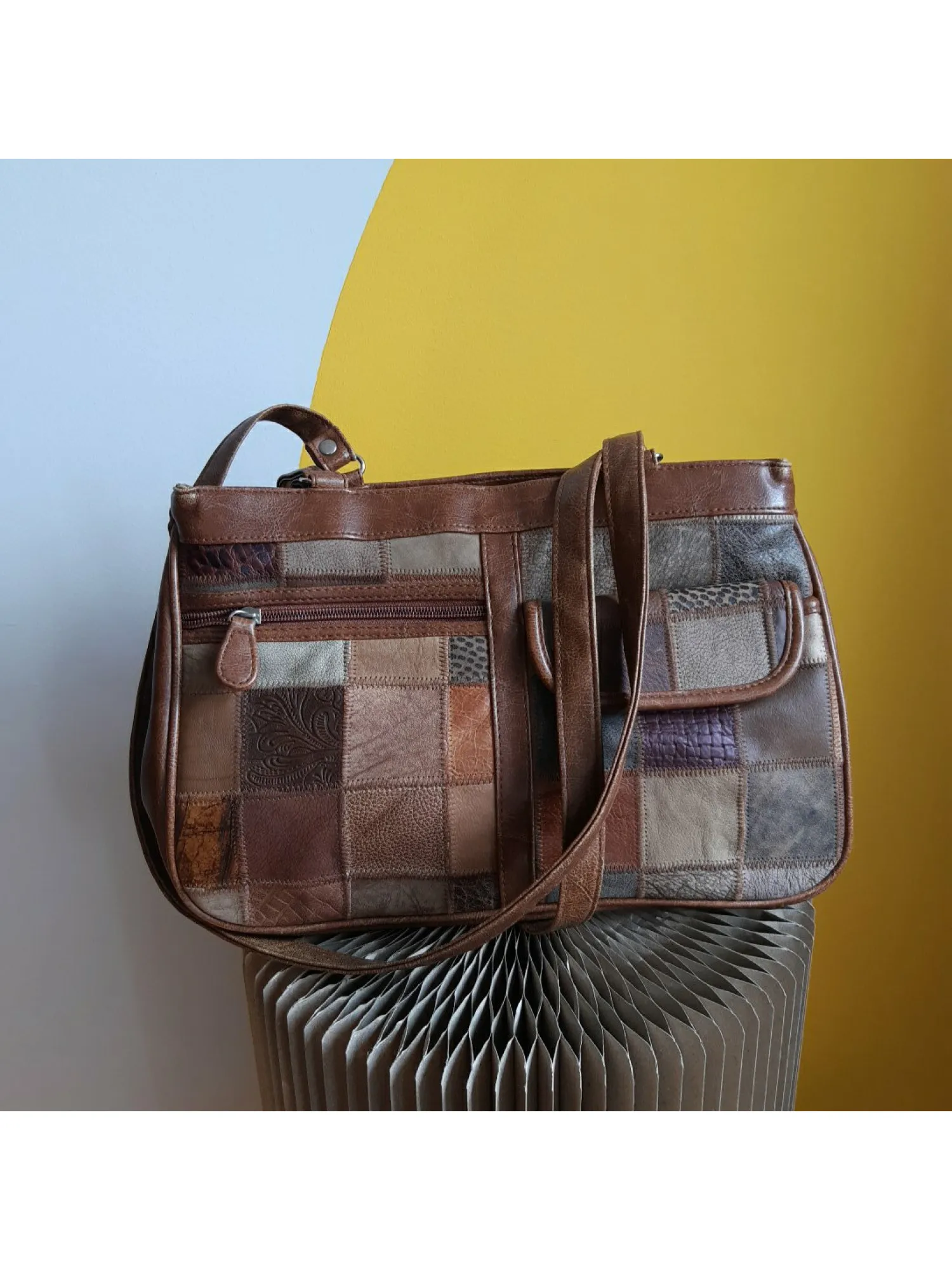 Patchwork, vintage, leather bag