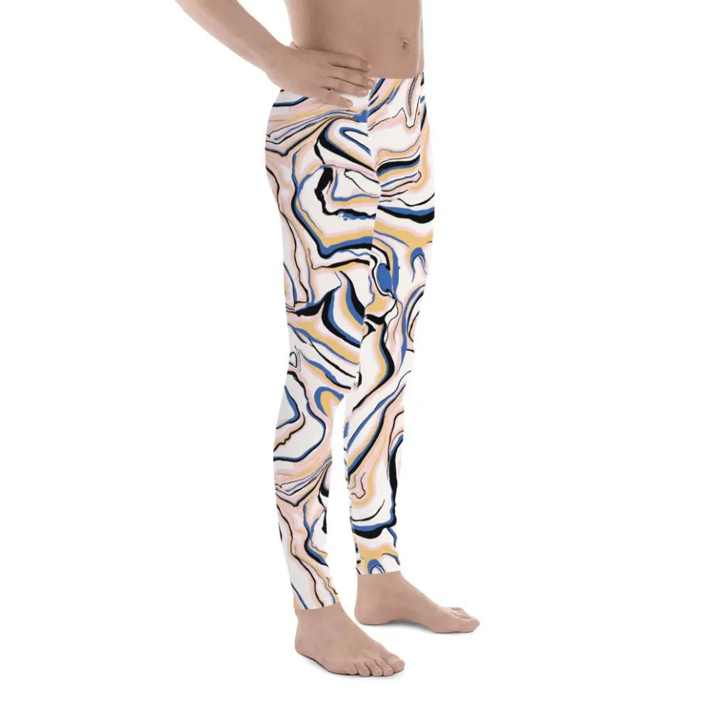 Peachy Marble Men's Leggings