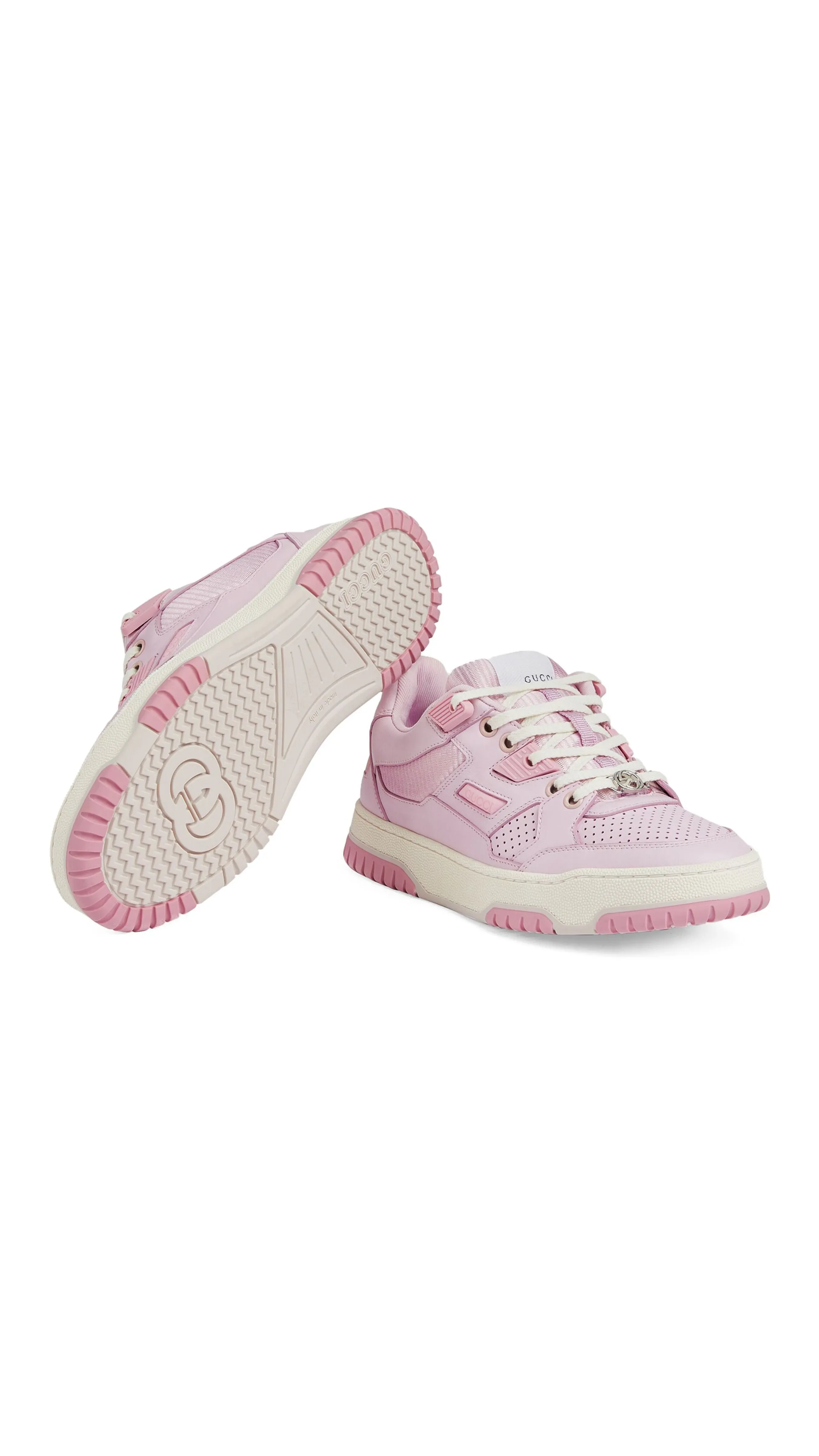 Perforated Leather Sneakers - Pink