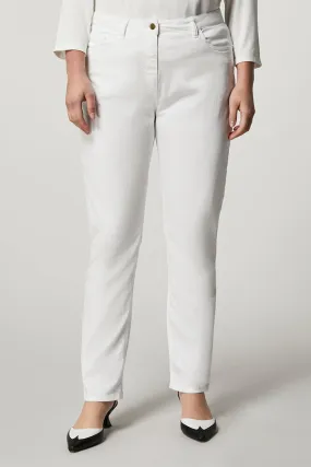 Persona (by Marina Rinaldi) MAREMMA WHITE COTTON SLIM TROUSERS