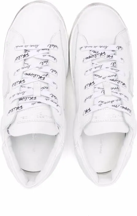 Philippe Model Kids Prsx logo-patch low-top sneakers White