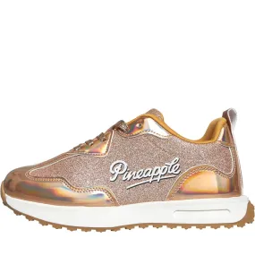 Pineapple Junior Girls Glitter Trainers Gold/Glitter