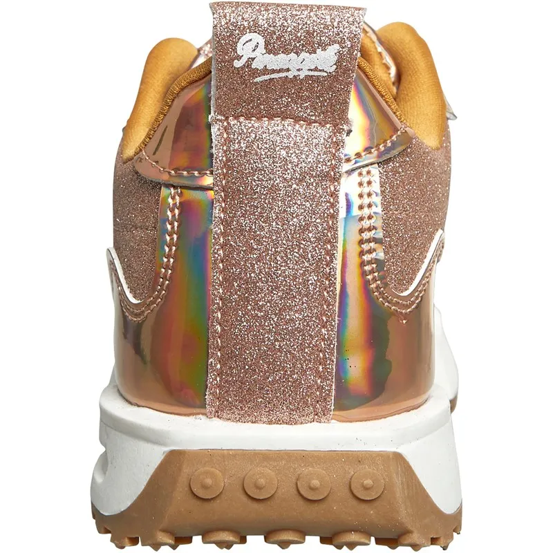 Pineapple Junior Girls Glitter Trainers Gold/Glitter