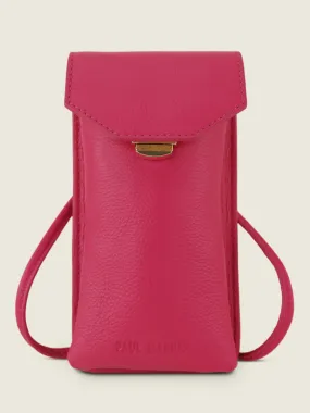 Pink Leather Phone Bag for Women - Eva Sorbet Raspberry | PAUL MARIUS