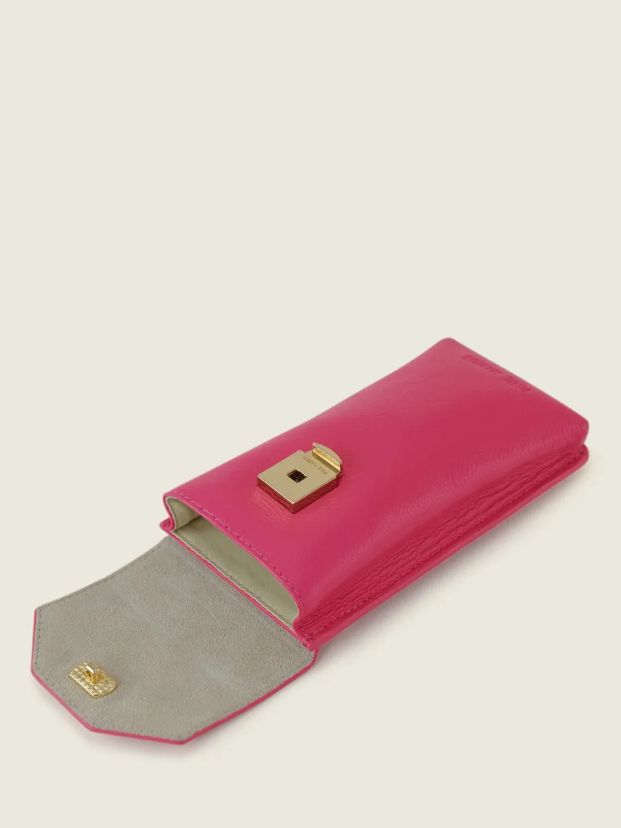 Pink Leather Phone Bag for Women - Eva Sorbet Raspberry | PAUL MARIUS