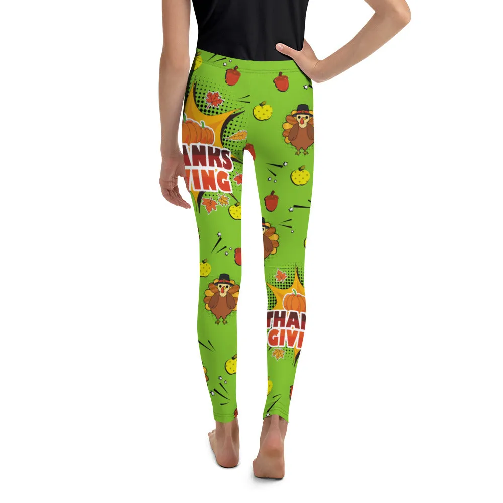 Pop Art Thanksgiving Youth Leggings