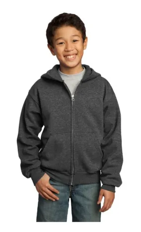 Port & Company PC90YZH Youth Core Fleece Full-Zip Hooded Sweatshirt