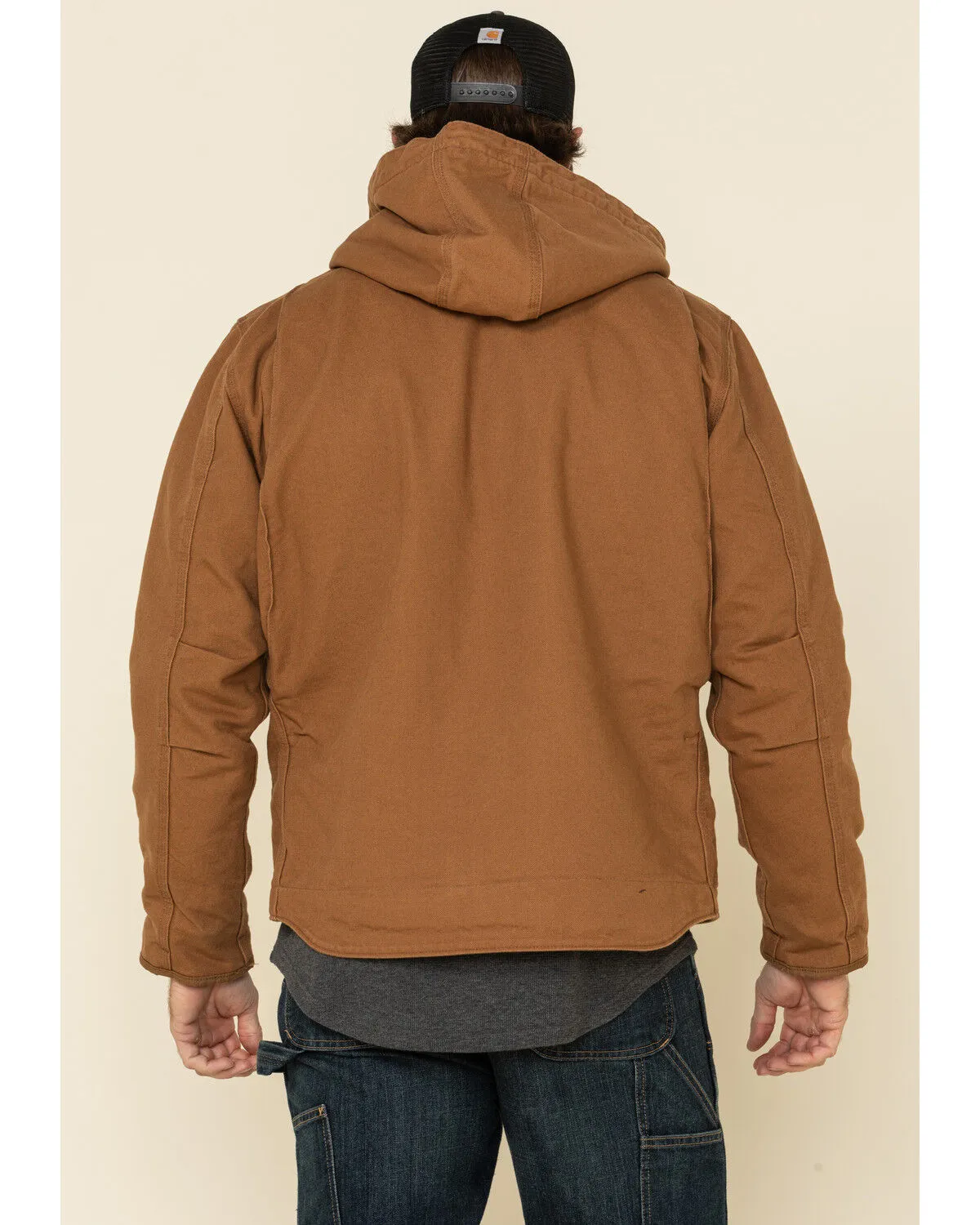 Product Name:  Carhartt Men's Washed Duck Sherpa-Lined Zip-Front Work Hooded Jacket - Tall