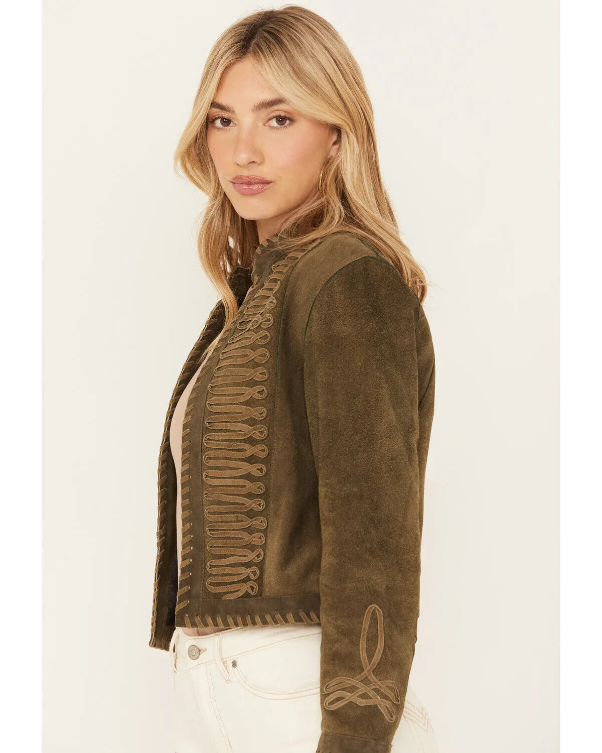 Product Name:  Understated Leather Women's Suede Duel Military Jacket