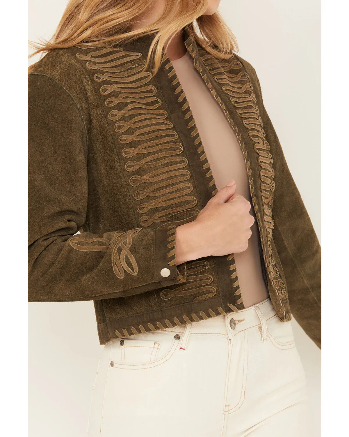 Product Name:  Understated Leather Women's Suede Duel Military Jacket