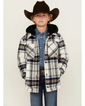 Product Name:  Urban Republic Boys' Plaid Print Sherpa Lined Hooded Shirt Jacket