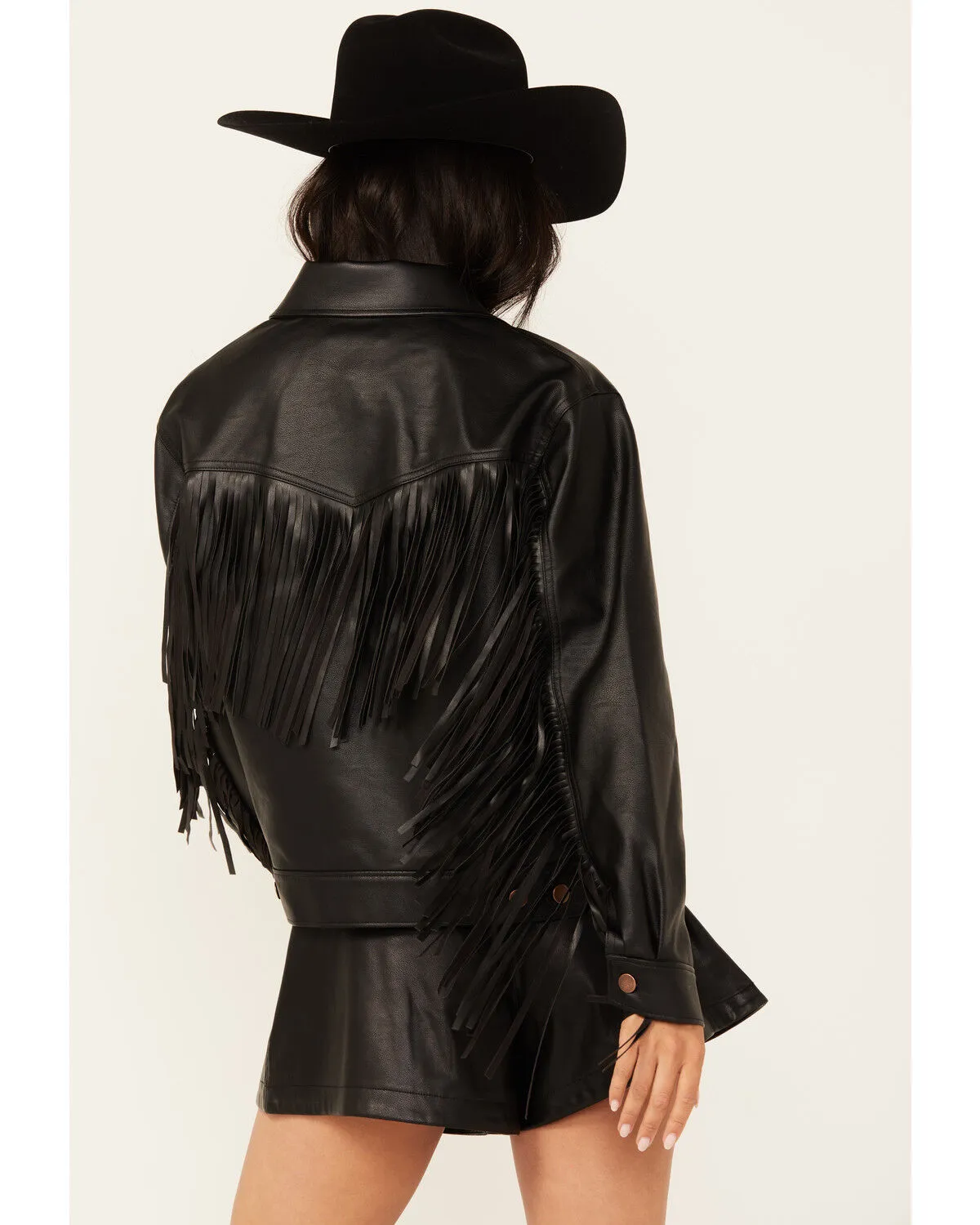 Product Name:  Wrangler Women's Wild Oversized Faux Leather Fringe Jacket