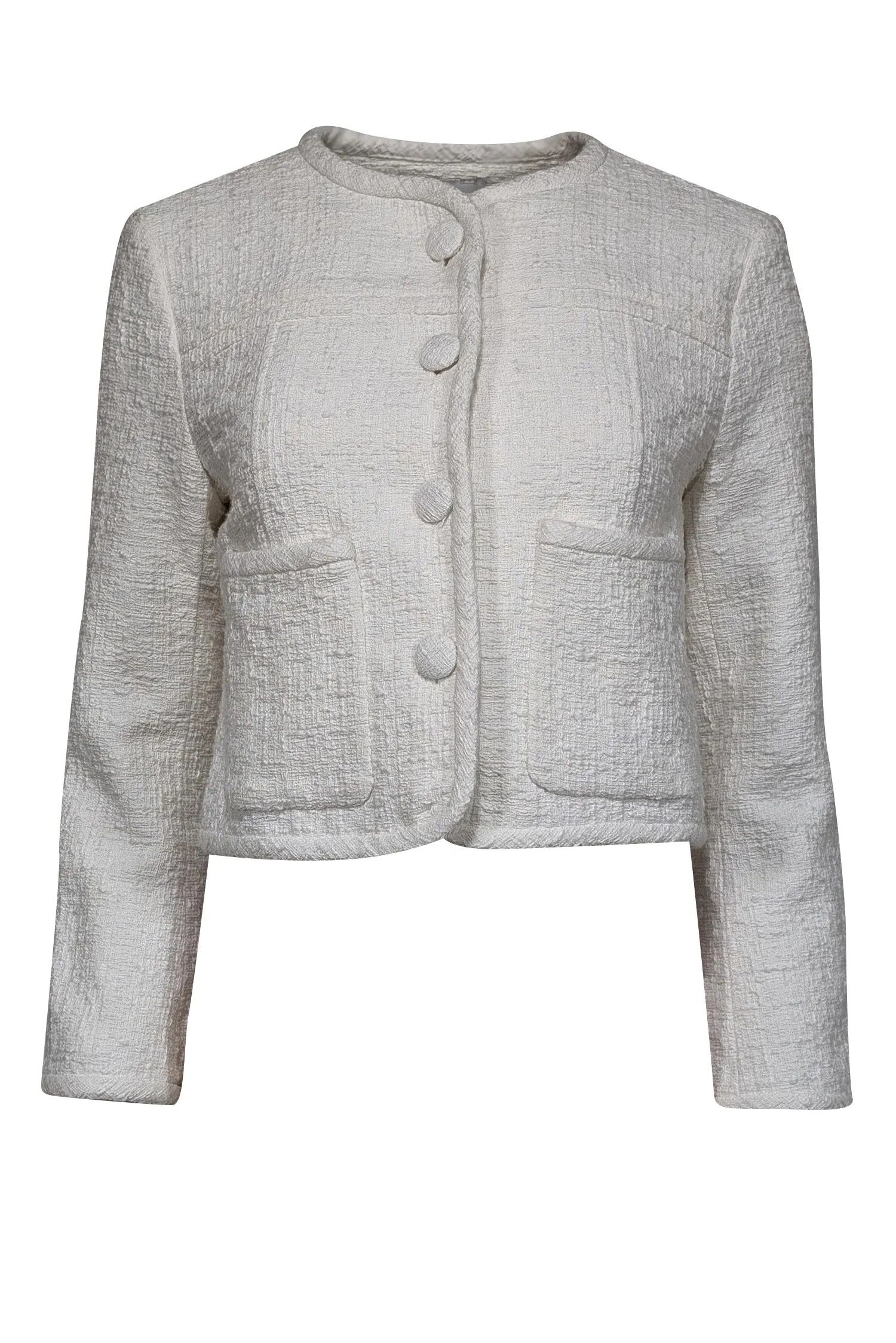 Proenza Schouler - Ivory Boucle Cropped Jacket Sz 4