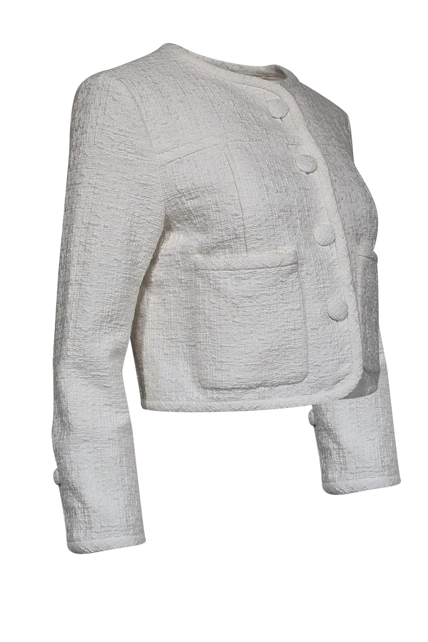 Proenza Schouler - Ivory Boucle Cropped Jacket Sz 4