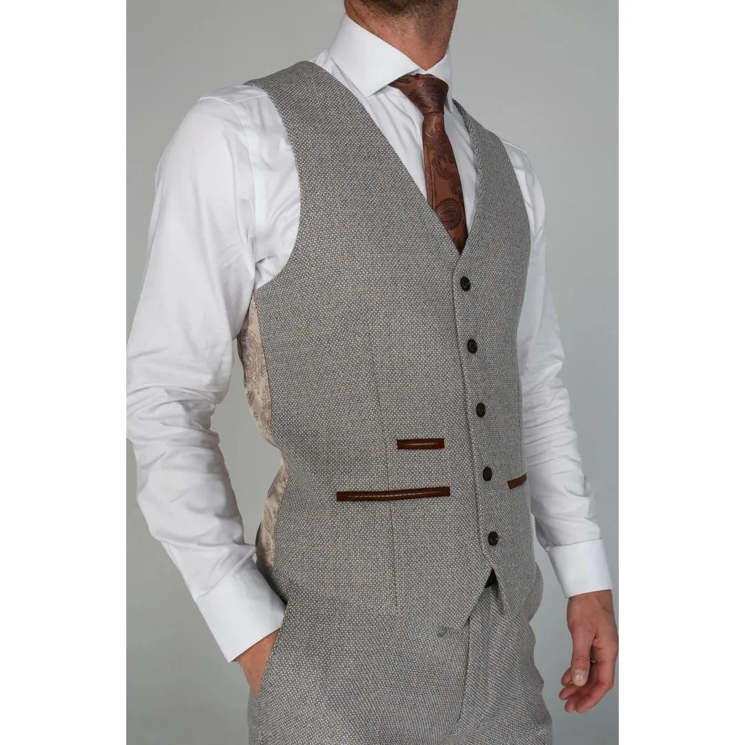 Ralph - Men's Cream Tweed Waistcoat