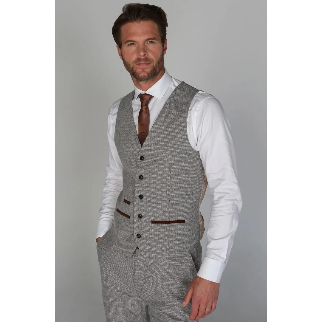 Ralph - Men's Cream Tweed Waistcoat