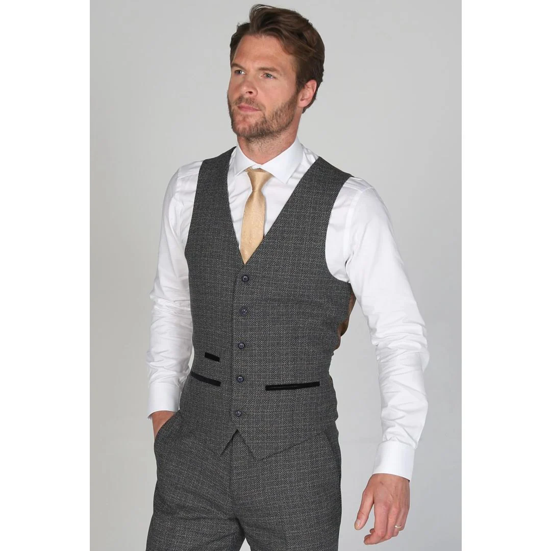 Ralph - Men's Navy Tweed Waistcoat