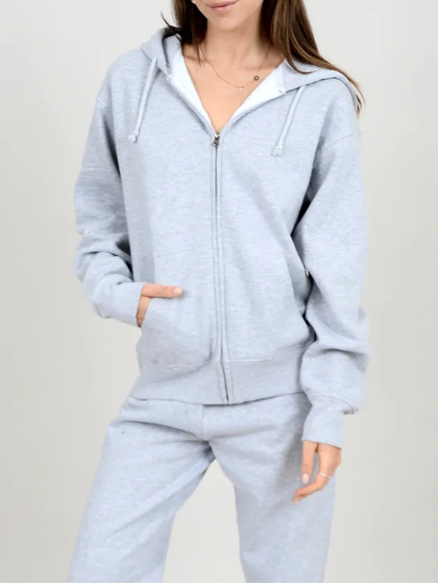 RD STYLE Cozy Fleece Boyfriend Zip-Up Hoodie