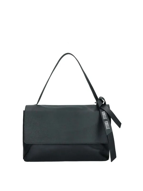 Rebelle Dita-Petra Black Leather Shoulder Bag