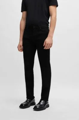 Regular-fit jeans in black-black Italian denim