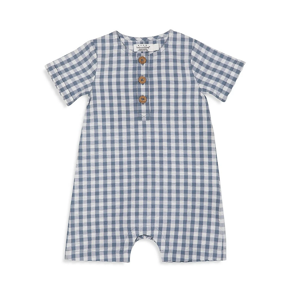 RISE LITTLE EARTHLING Baby Boy's Gingham Seersucker Romper