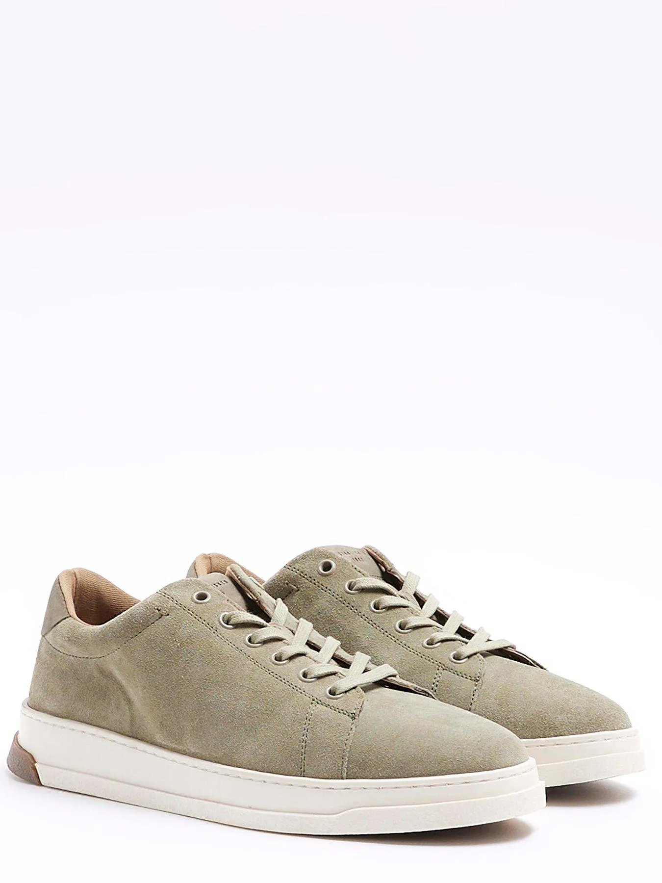 River Island Suede Trainers - Light Green