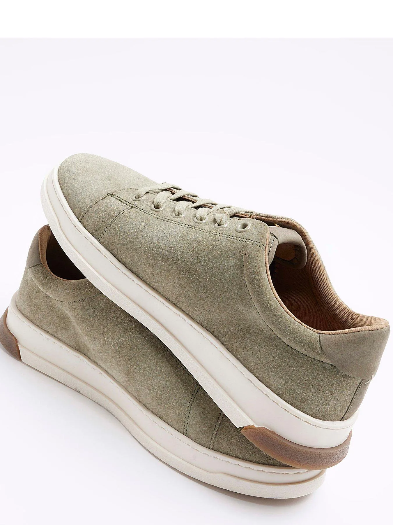 River Island Suede Trainers - Light Green