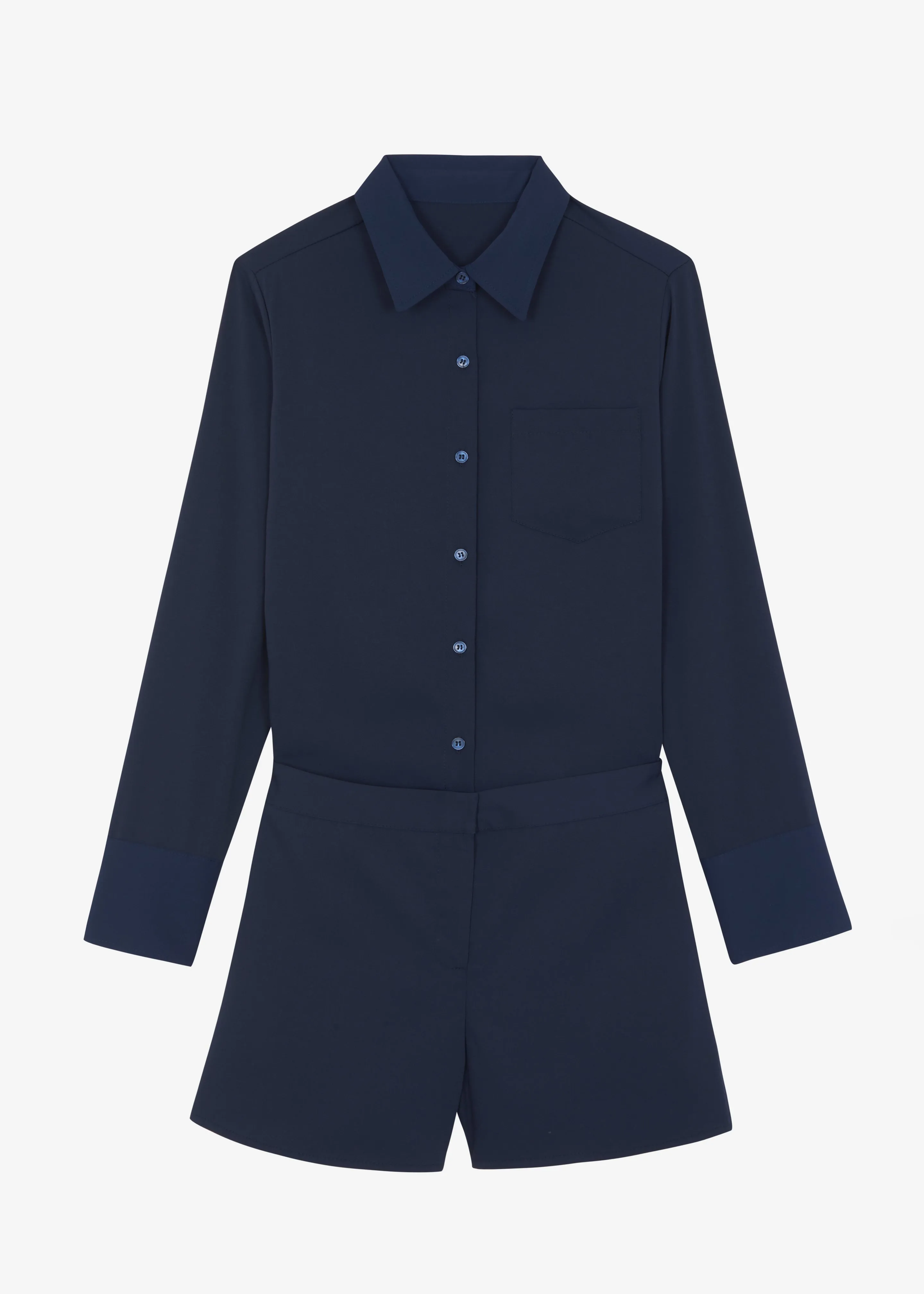 Robyn Button Up Romper - Navy