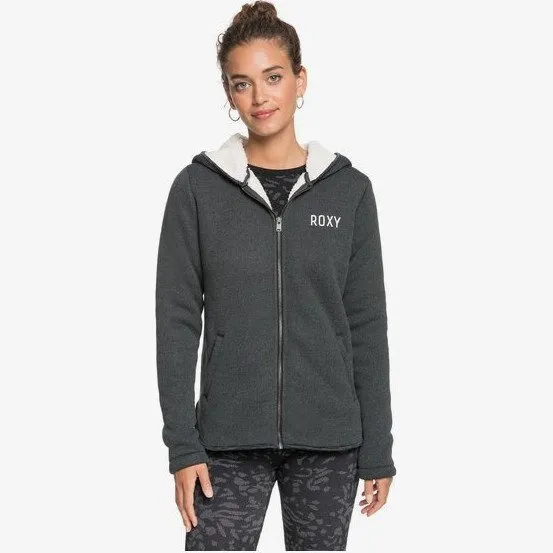 Roxy SLOPES FEVER - ZIP-UP POLAR FLEECE HOODIE FOR WOMEN BLACK