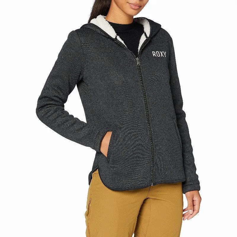 Roxy SLOPES FEVER - ZIP-UP POLAR FLEECE HOODIE FOR WOMEN BLACK