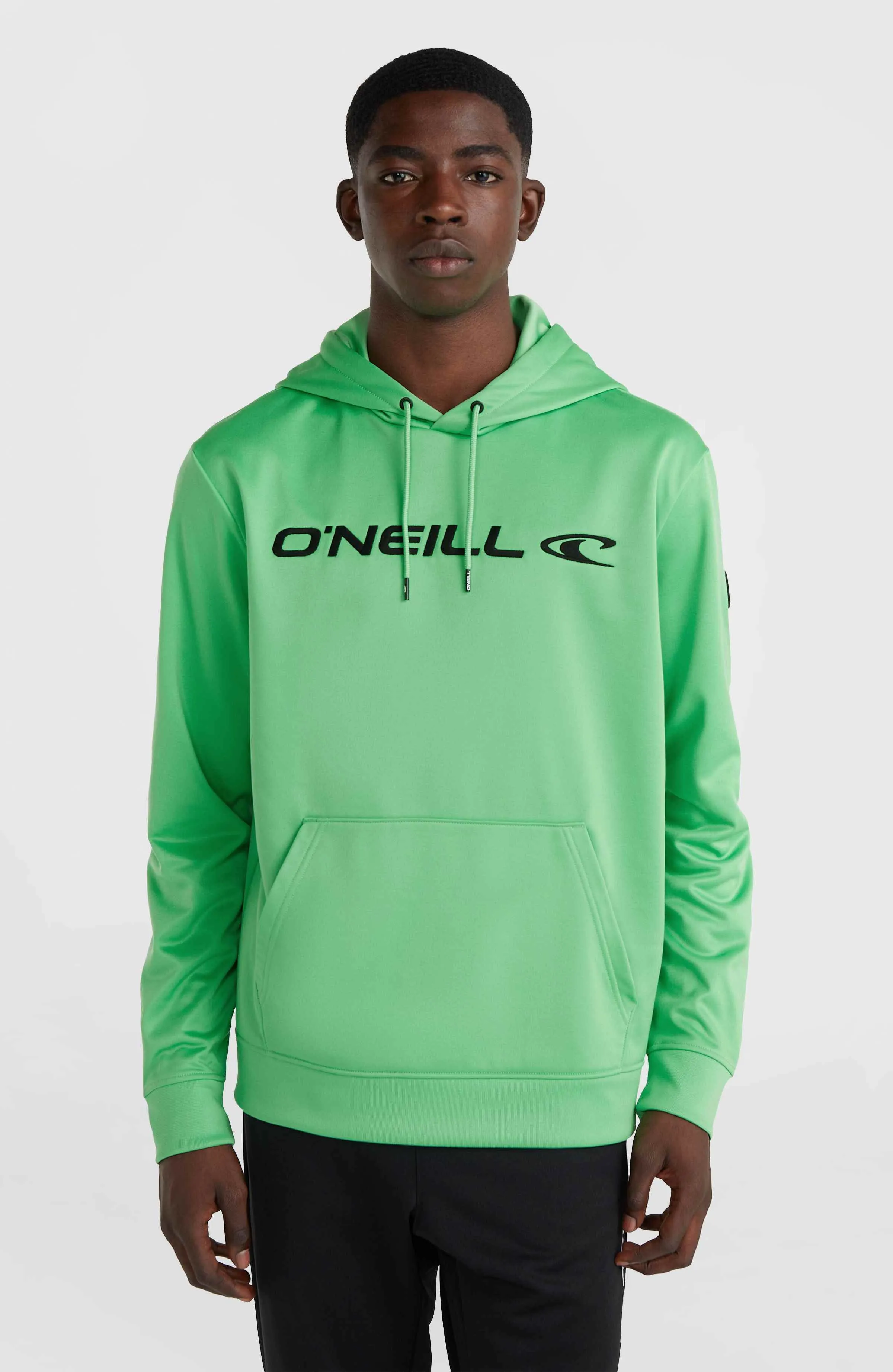 Rutile Solid Hooded Fleece | Luminous Green