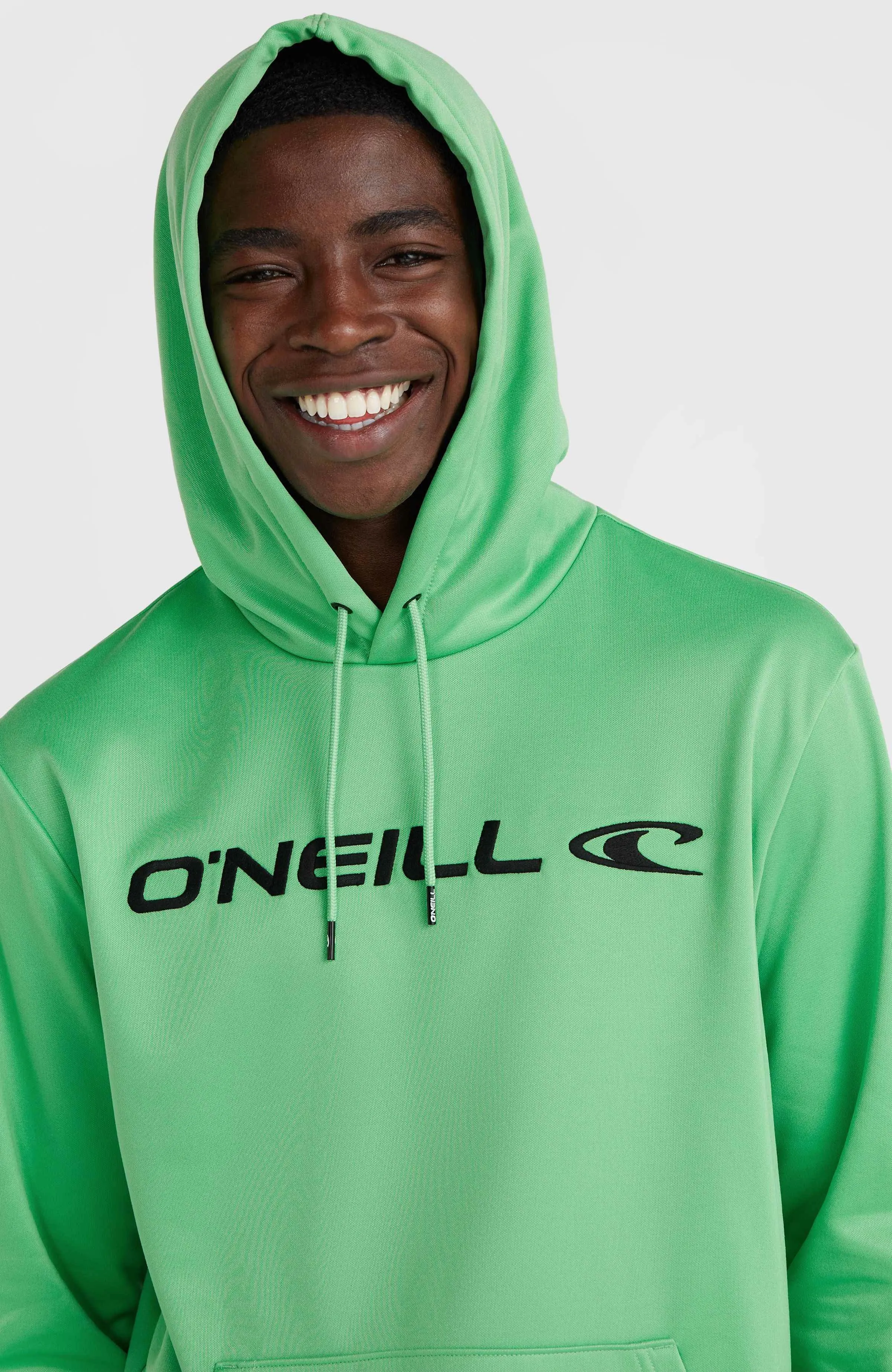 Rutile Solid Hooded Fleece | Luminous Green