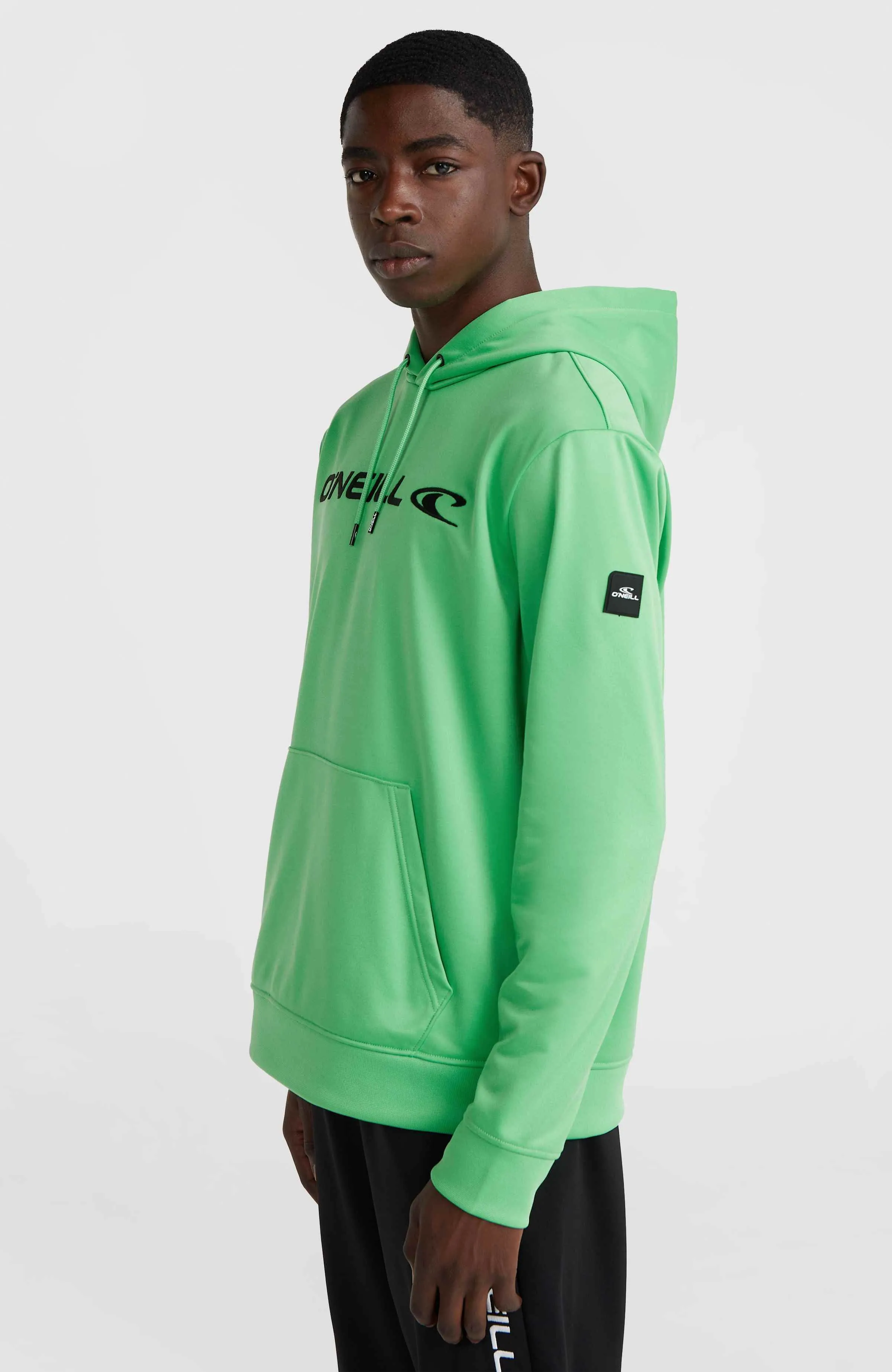 Rutile Solid Hooded Fleece | Luminous Green