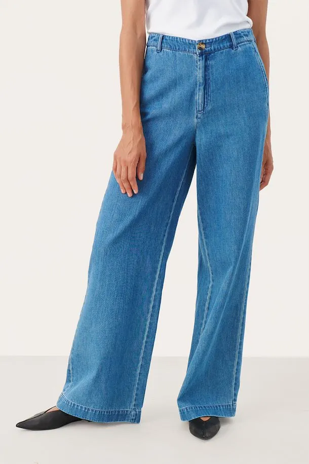 Sacs of Ashbourne   Part Two Coralie Trousers Medium Blue Denim